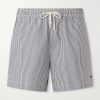 Straight-Leg Mid-Length Striped Seersucker Swim Shorts Straight-Leg Mid-Length Striped Seersucker Swim Shorts