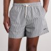 Straight-Leg Mid-Length Striped Seersucker Swim Shorts - OU Straight-Leg Mid-Length Striped Seersucker Swim Shorts - OU