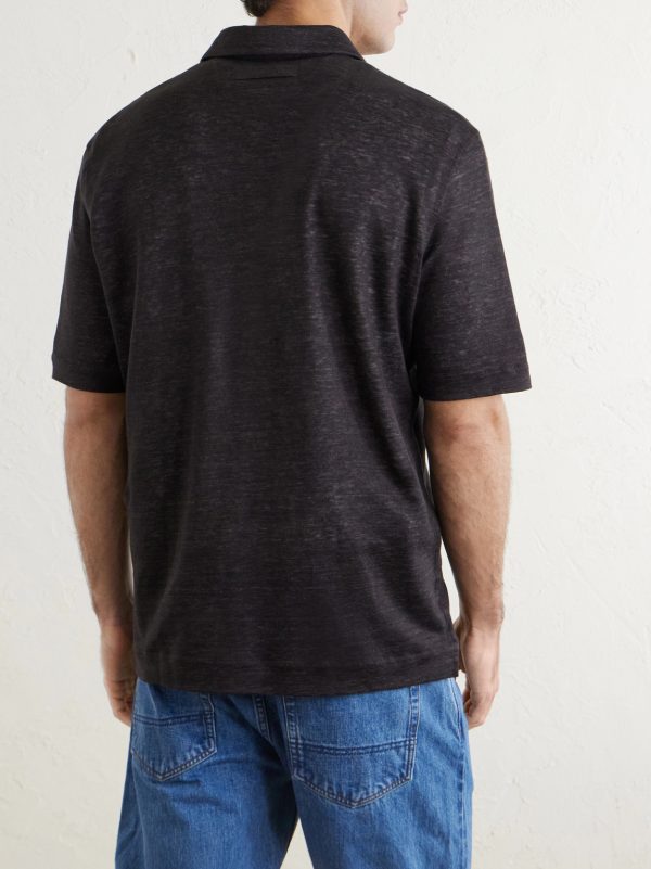 Oasi Linen Polo Shirt - BK Oasi Linen Polo Shirt - BK