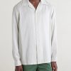 Striped Camp-Collar Silk Shirt - FR Striped Camp-Collar Silk Shirt - FR