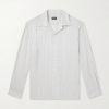 Striped Camp-Collar Silk Shirt Striped Camp-Collar Silk Shirt