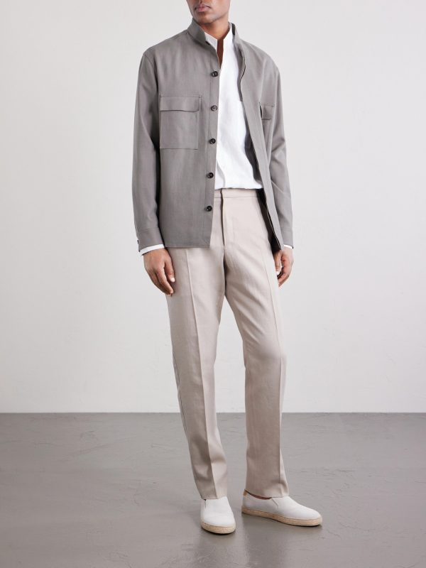 Straight-Leg Linen Trousers - OU Straight-Leg Linen Trousers - OU