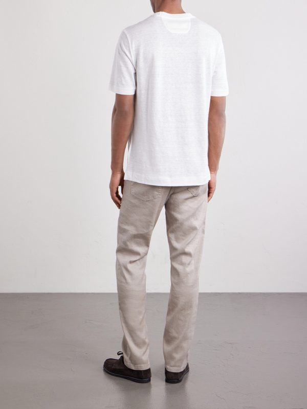 Oasi Knitted Linen T-Shirt - BK Oasi Knitted Linen T-Shirt - BK