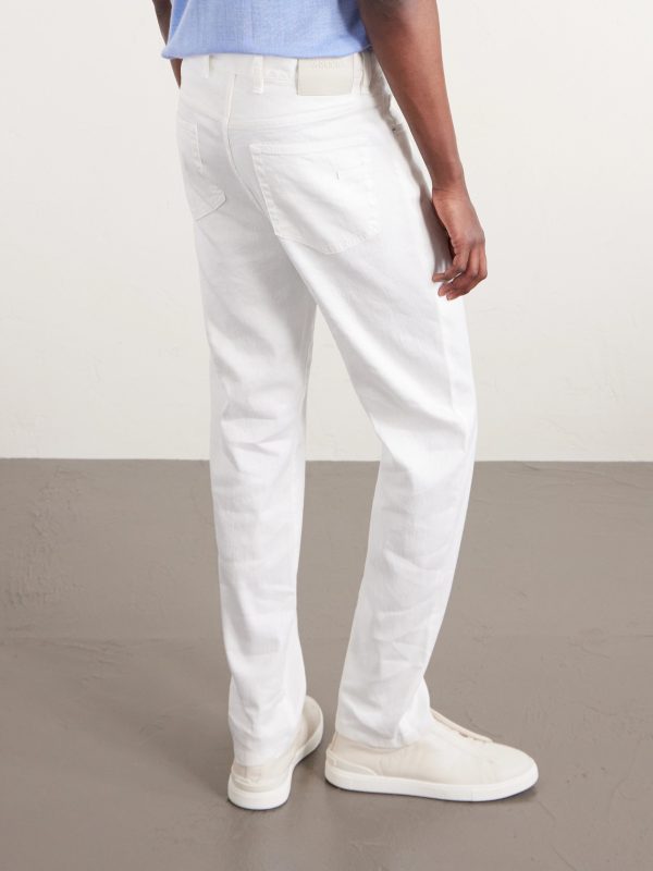Straight-Leg Linen and Cotton-Blend Trousers - BK