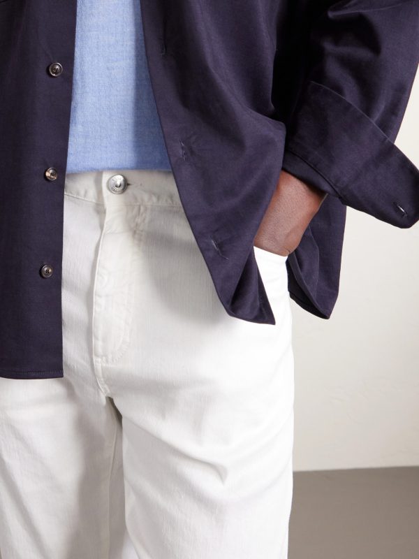 Straight-Leg Linen and Cotton-Blend Trousers - E1