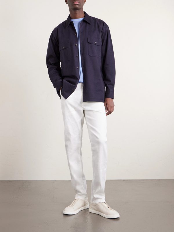 Straight-Leg Linen and Cotton-Blend Trousers - OU