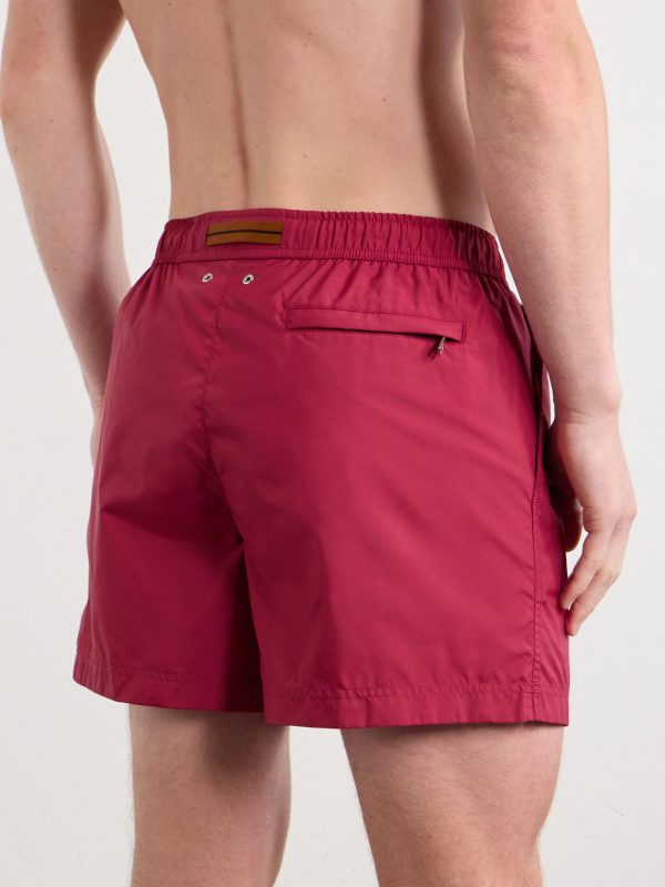 Straight-Leg Mid-Length Swim Shorts - BK Straight-Leg Mid-Length Swim Shorts - BK