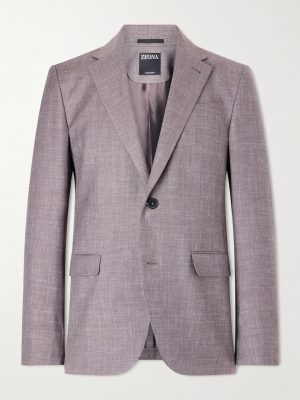 Prince of Wales Checked Wool, Silk and Linen-Blend Suit Jacket Prince of Wales Checked Wool, Silk and Linen-Blend Suit Jacket