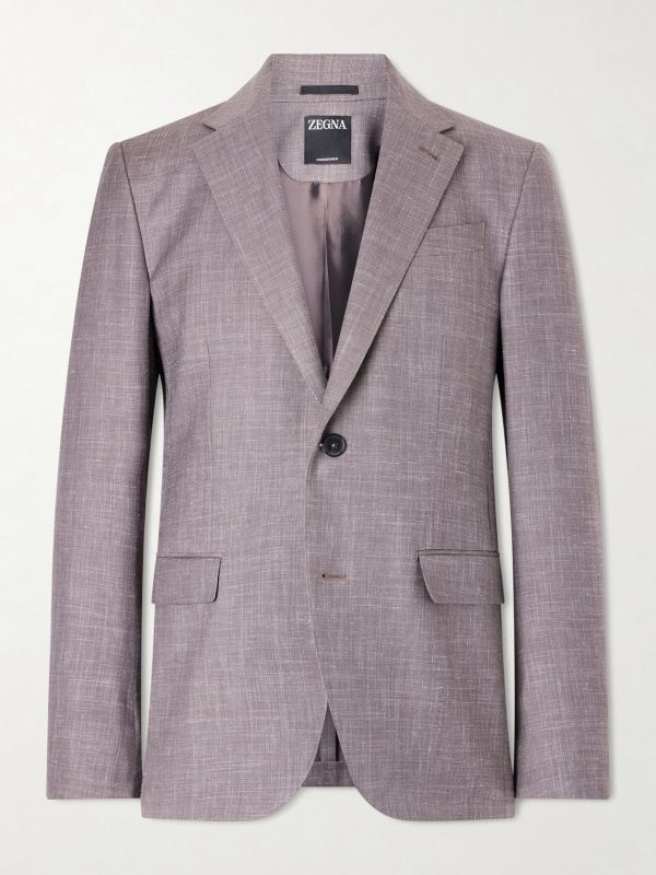 Prince of Wales Checked Wool, Silk and Linen-Blend Suit Jacket Prince of Wales Checked Wool, Silk and Linen-Blend Suit Jacket