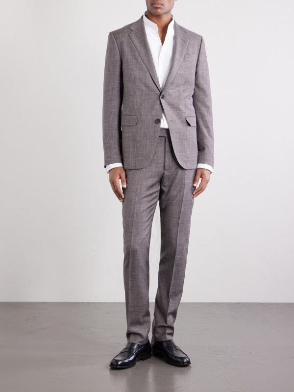 Prince of Wales Checked Wool, Silk and Linen-Blend Suit Jacket - OU Prince of Wales Checked Wool, Silk and Linen-Blend Suit Jacket - OU