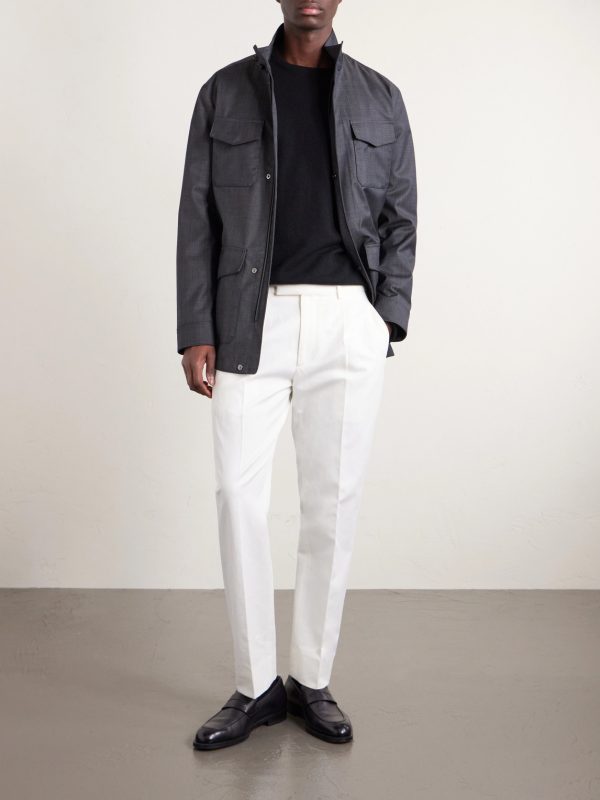 Pleated Cotton and Linen-Blend Trousers - OU Pleated Cotton and Linen-Blend Trousers - OU