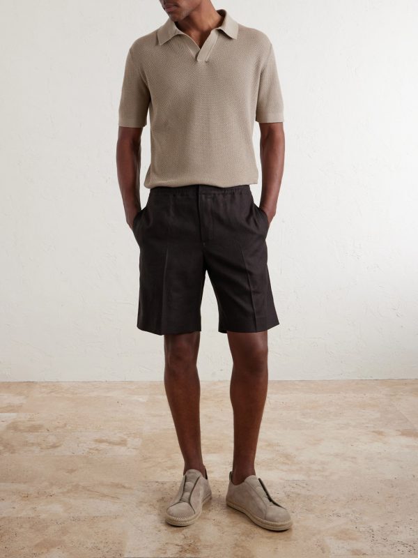 Oasi Straight-Leg Linen Shorts - OU Oasi Straight-Leg Linen Shorts - OU