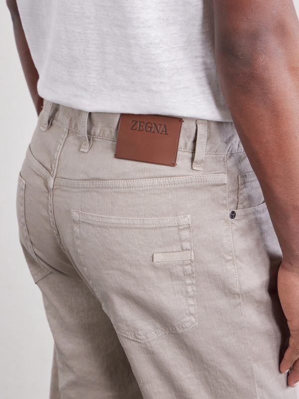 Straight-Leg Linen and Cotton-Blend Jeans - CU Straight-Leg Linen and Cotton-Blend Jeans - CU
