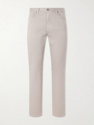 Straight-Leg Linen and Cotton-Blend Jeans