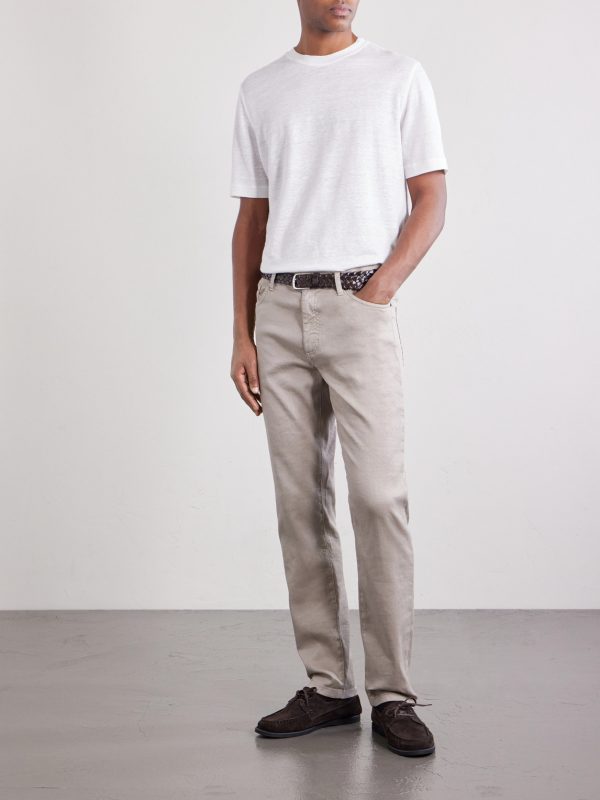 Straight-Leg Linen and Cotton-Blend Jeans - OU Straight-Leg Linen and Cotton-Blend Jeans - OU