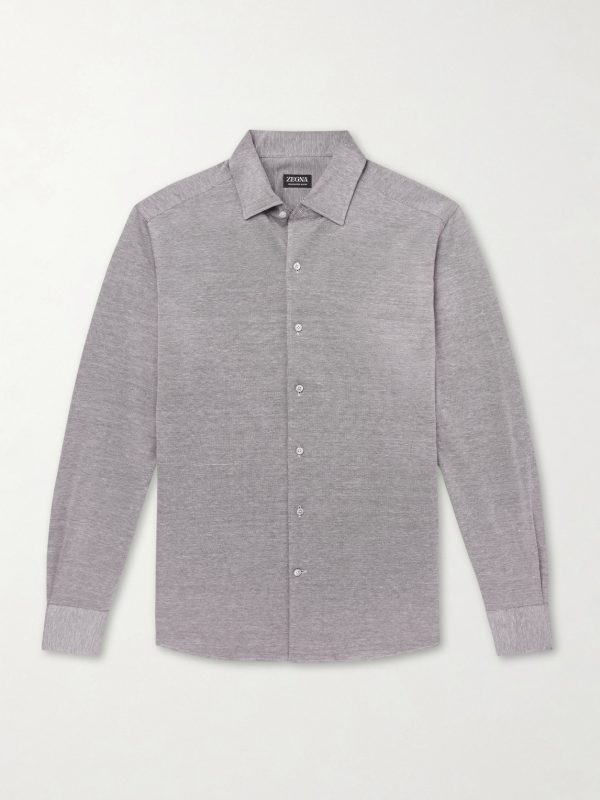 Silk, Linen and Cotton-Blend Shirt