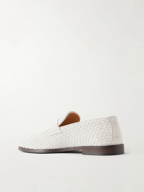 Woven Suede Penny Loafers - BK