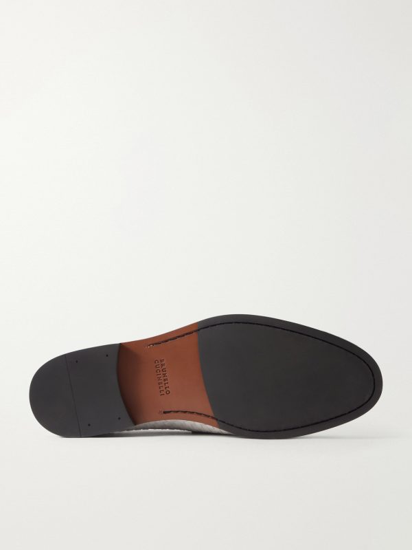 Woven Suede Penny Loafers - E1