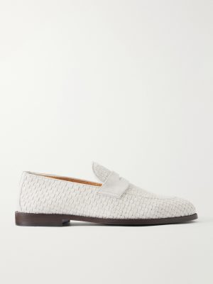 Woven Suede Penny Loafers Woven Suede Penny Loafers
