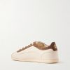 Suede-Trimmed Leather Sneakers - BK Suede-Trimmed Leather Sneakers - BK