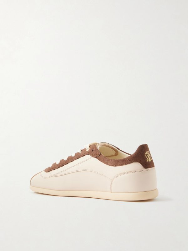 Suede-Trimmed Leather Sneakers - BK Suede-Trimmed Leather Sneakers - BK