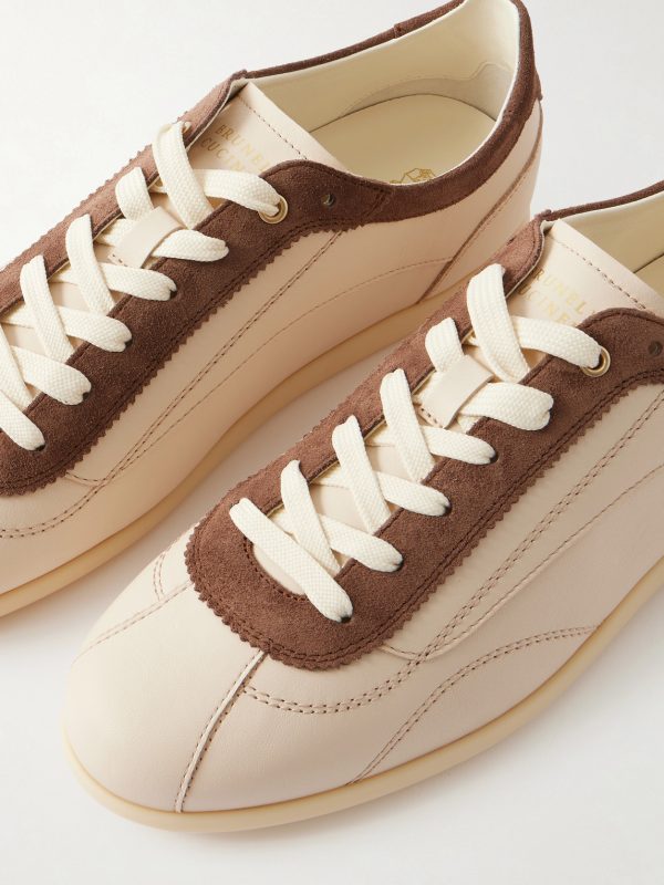 Suede-Trimmed Leather Sneakers - CU Suede-Trimmed Leather Sneakers - CU