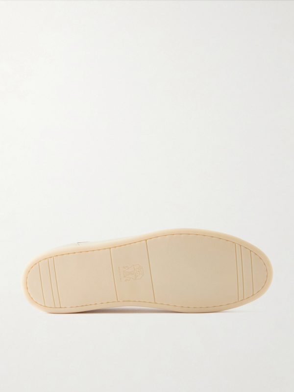 Suede-Trimmed Leather Sneakers - E1 Suede-Trimmed Leather Sneakers - E1