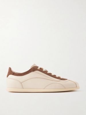 Suede-Trimmed Leather Sneakers Suede-Trimmed Leather Sneakers
