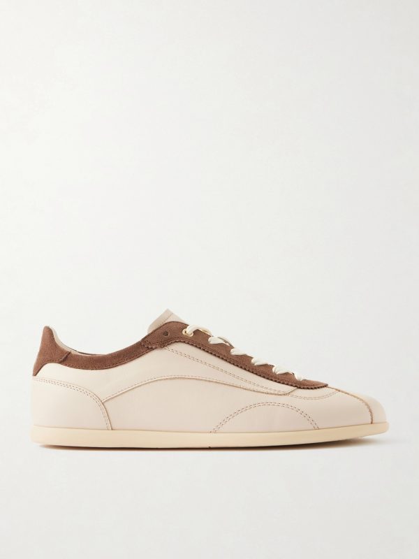 Suede-Trimmed Leather Sneakers Suede-Trimmed Leather Sneakers
