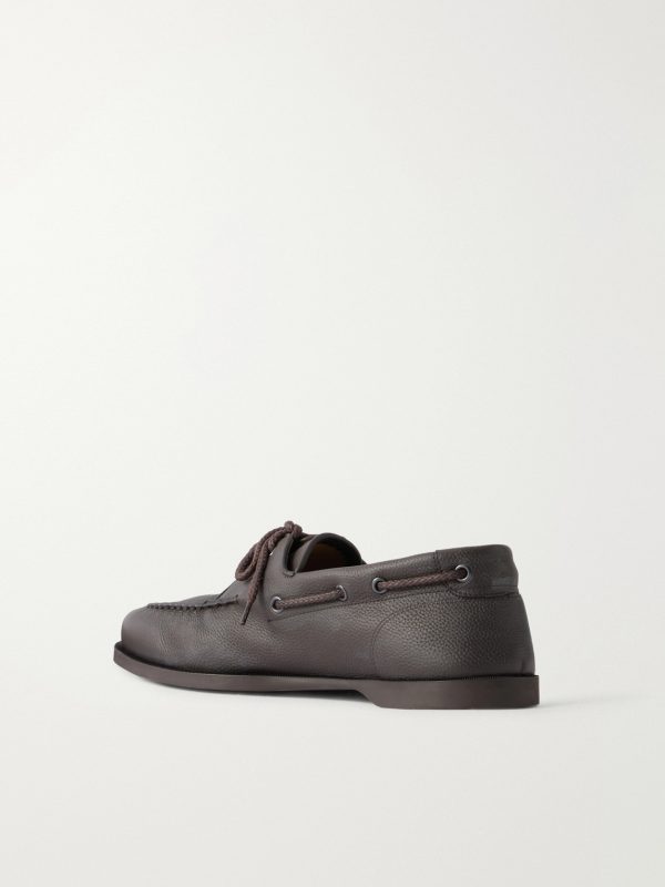 Foil Full-Grain Leather Boat Shoes - BK Foil Full-Grain Leather Boat Shoes - BK