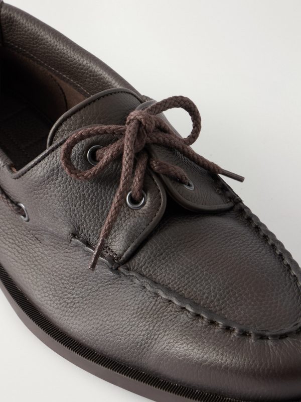Foil Full-Grain Leather Boat Shoes - CU Foil Full-Grain Leather Boat Shoes - CU