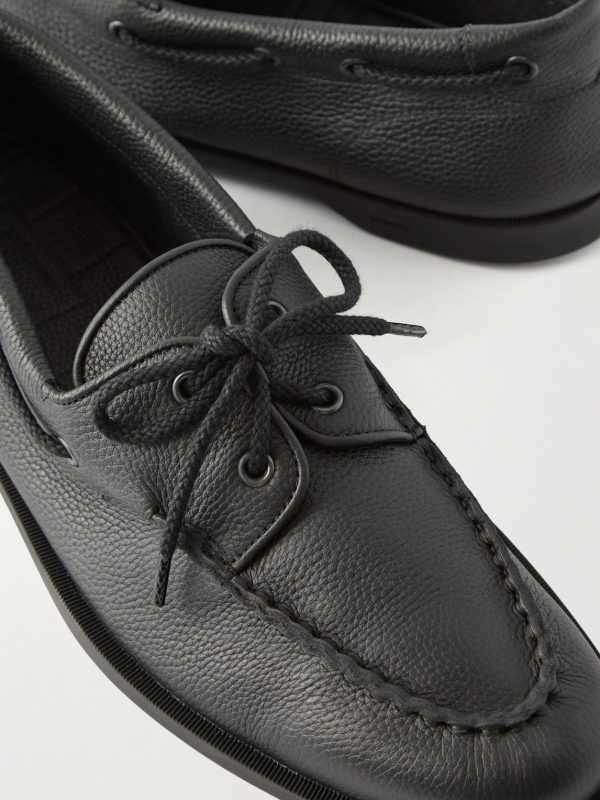 Foil Full-Grain Leather Boat Shoes - CU Foil Full-Grain Leather Boat Shoes - CU