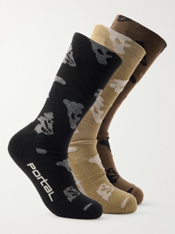 Lineage Three-Pack Cotton-Blend Socks
