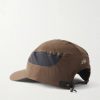 Planar Logo-Print Mesh-Trimmed Recycled-Shell Cap - BK Planar Logo-Print Mesh-Trimmed Recycled-Shell Cap - BK