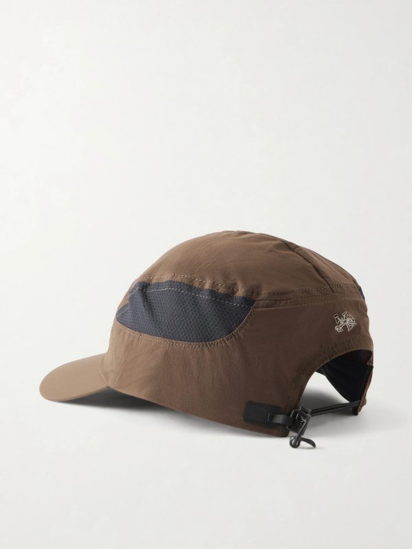Planar Logo-Print Mesh-Trimmed Recycled-Shell Cap - BK Planar Logo-Print Mesh-Trimmed Recycled-Shell Cap - BK