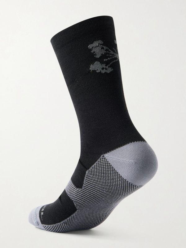 Pattern Active Three-Pack Jacquard-Knit Socks - BK