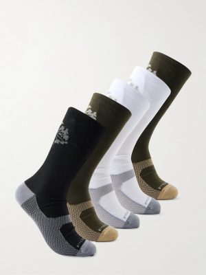 Pattern Active Three-Pack Jacquard-Knit Socks