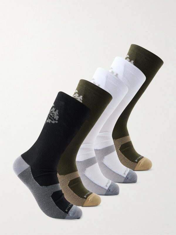 Pattern Active Three-Pack Jacquard-Knit Socks