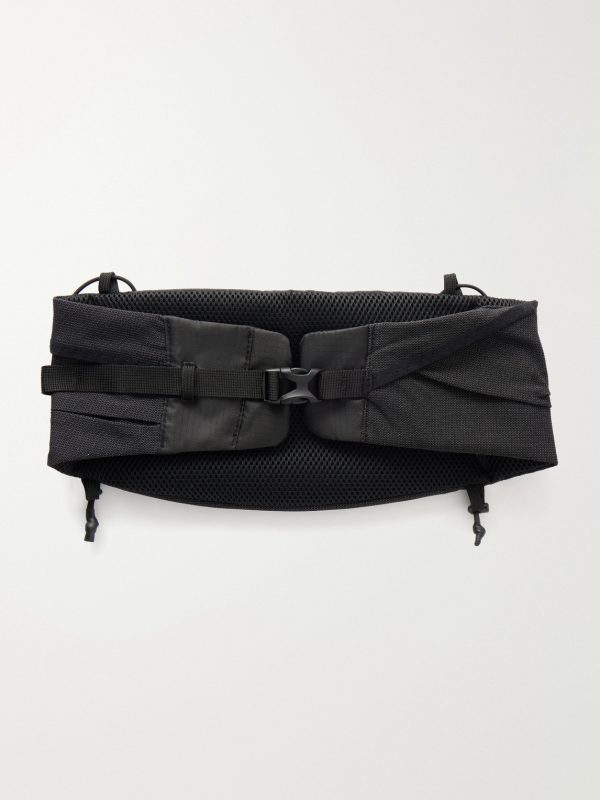 Borders Embroidered Ripstop-Trimmed Mesh Belt Bag - BK