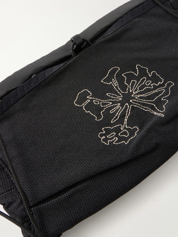 Borders Embroidered Ripstop-Trimmed Mesh Belt Bag - CU