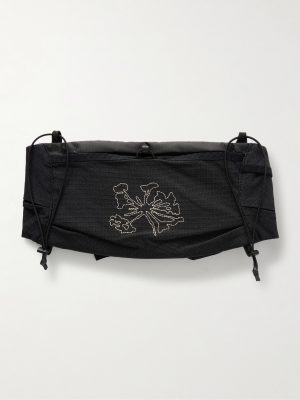 Borders Embroidered Ripstop-Trimmed Mesh Belt Bag