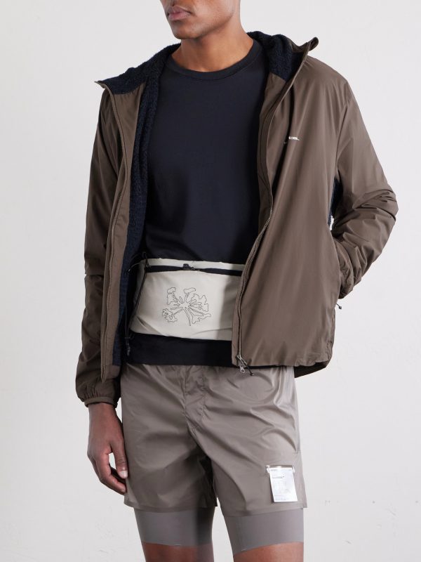 Borders Embroidered Ripstop-Trimmed Mesh Belt Bag - OU Borders Embroidered Ripstop-Trimmed Mesh Belt Bag - OU