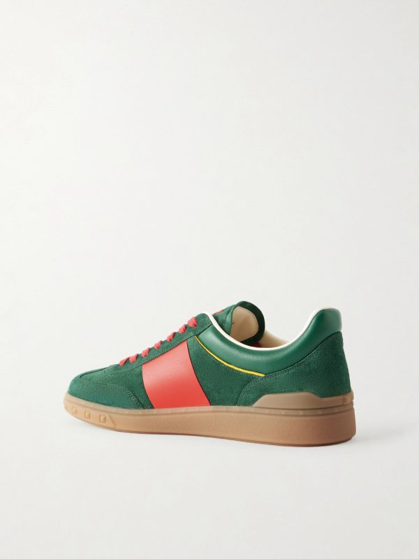 Upvillage Leather-Trimmed Suede Sneakers - BK Upvillage Leather-Trimmed Suede Sneakers - BK