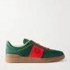 Upvillage Leather-Trimmed Suede Sneakers Upvillage Leather-Trimmed Suede Sneakers