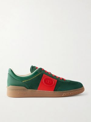 Upvillage Leather-Trimmed Suede Sneakers Upvillage Leather-Trimmed Suede Sneakers