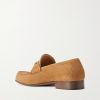 Logo-Embellished Suede Loafers - BK Logo-Embellished Suede Loafers - BK