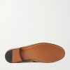 Logo-Embellished Suede Loafers - E1 Logo-Embellished Suede Loafers - E1