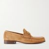 Logo-Embellished Suede Loafers Logo-Embellished Suede Loafers