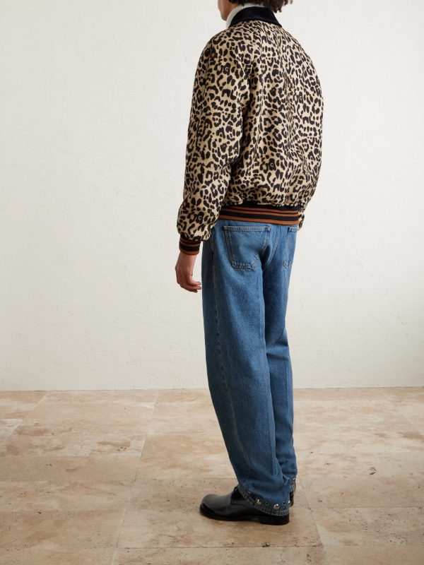 Leopard-Print Wool-Twill Bomber Jacket - BK