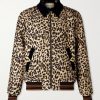 Leopard-Print Wool-Twill Bomber Jacket
